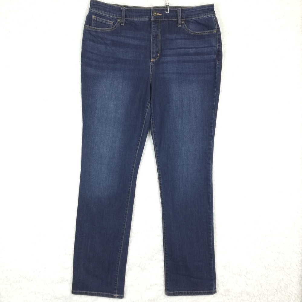 St. John's Bay Womens Jeans‎ Straight Leg Blue Denim Medium Wash Plus Tall 18T